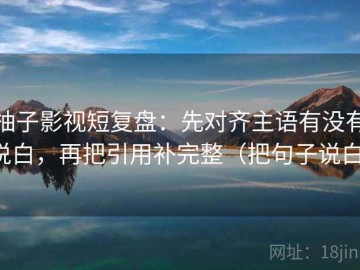 柚子影视短复盘：先对齐主语有没有说白，再把引用补完整（把句子说白）