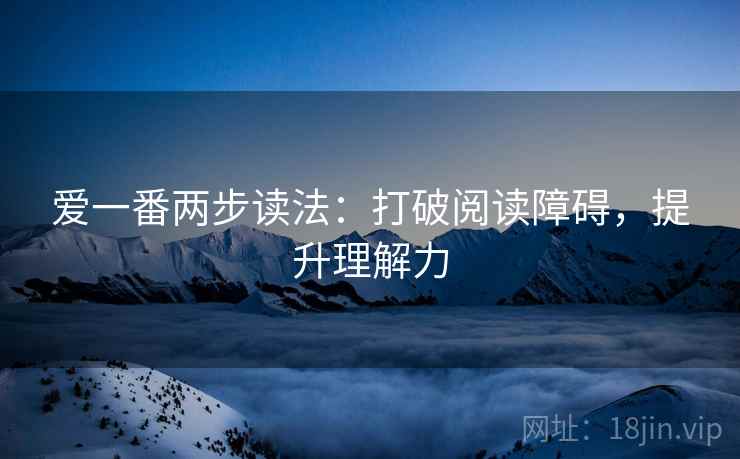 爱一番两步读法：打破阅读障碍，提升理解力