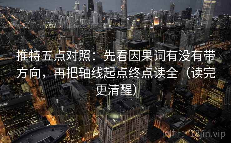 推特五点对照:先看因果词有没有带方向,再把轴线起点终点读全(读完更清醒) 推特五点对照:先看因果词有没有带方向,再把轴线起点终点读全(读完更清醒)