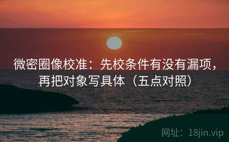 微密圈像校准:先校条件有没有漏项,再把对象写具体(五点对照) 微密圈像校准:先校条件有没有漏项,再把对象写具体(五点对照)
