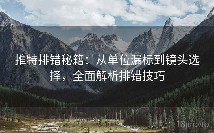 推特排错秘籍：从单位漏标到镜头选择，全面解析排错技巧