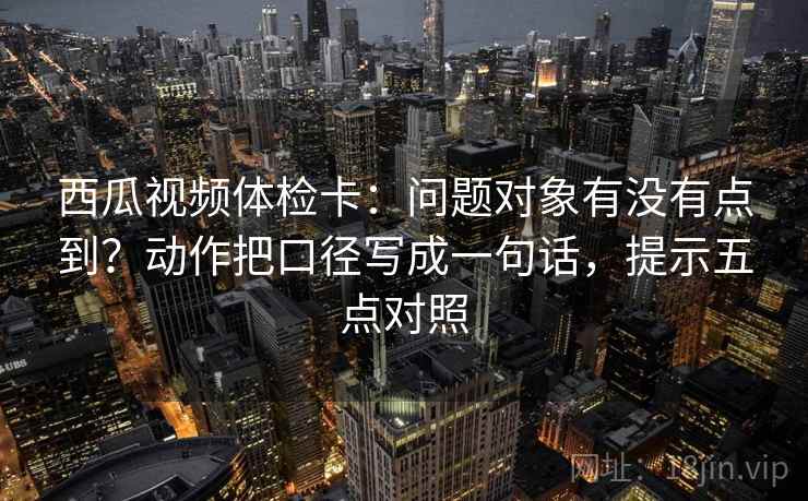 西瓜视频体检卡：问题对象有没有点到？动作把口径写成一句话，提示五点对照
